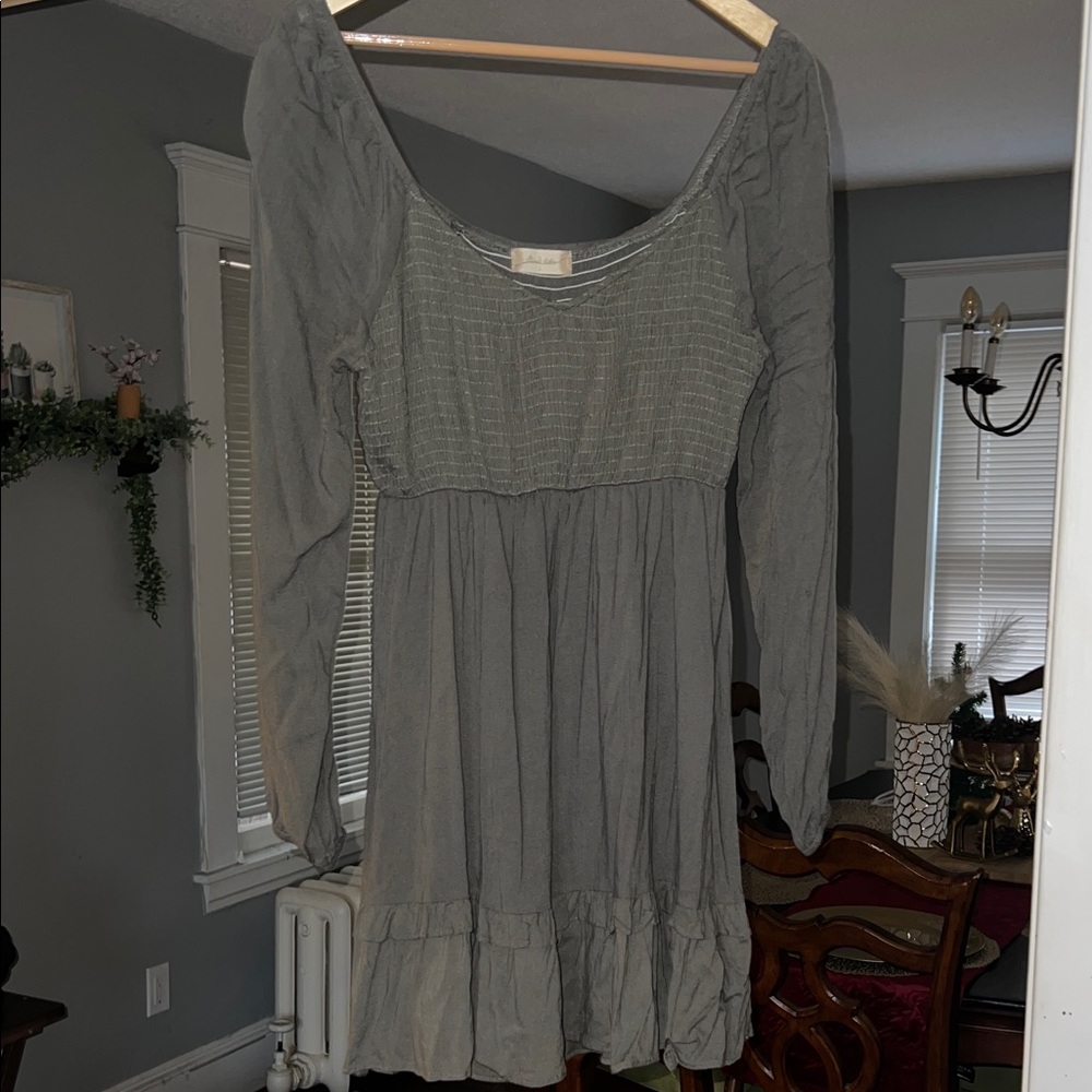 Altar'd State Army Green Textured Dress.